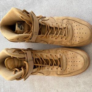 Nike Tan suede High-Top Air Force 1